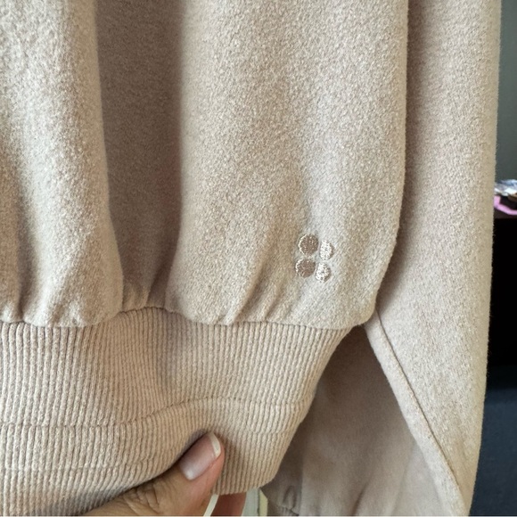 Sweaty Betty Melody Fleece Pullover Sweatshirt Size 6 Pink Funnel Neck Athletic - Picture 6 of 12